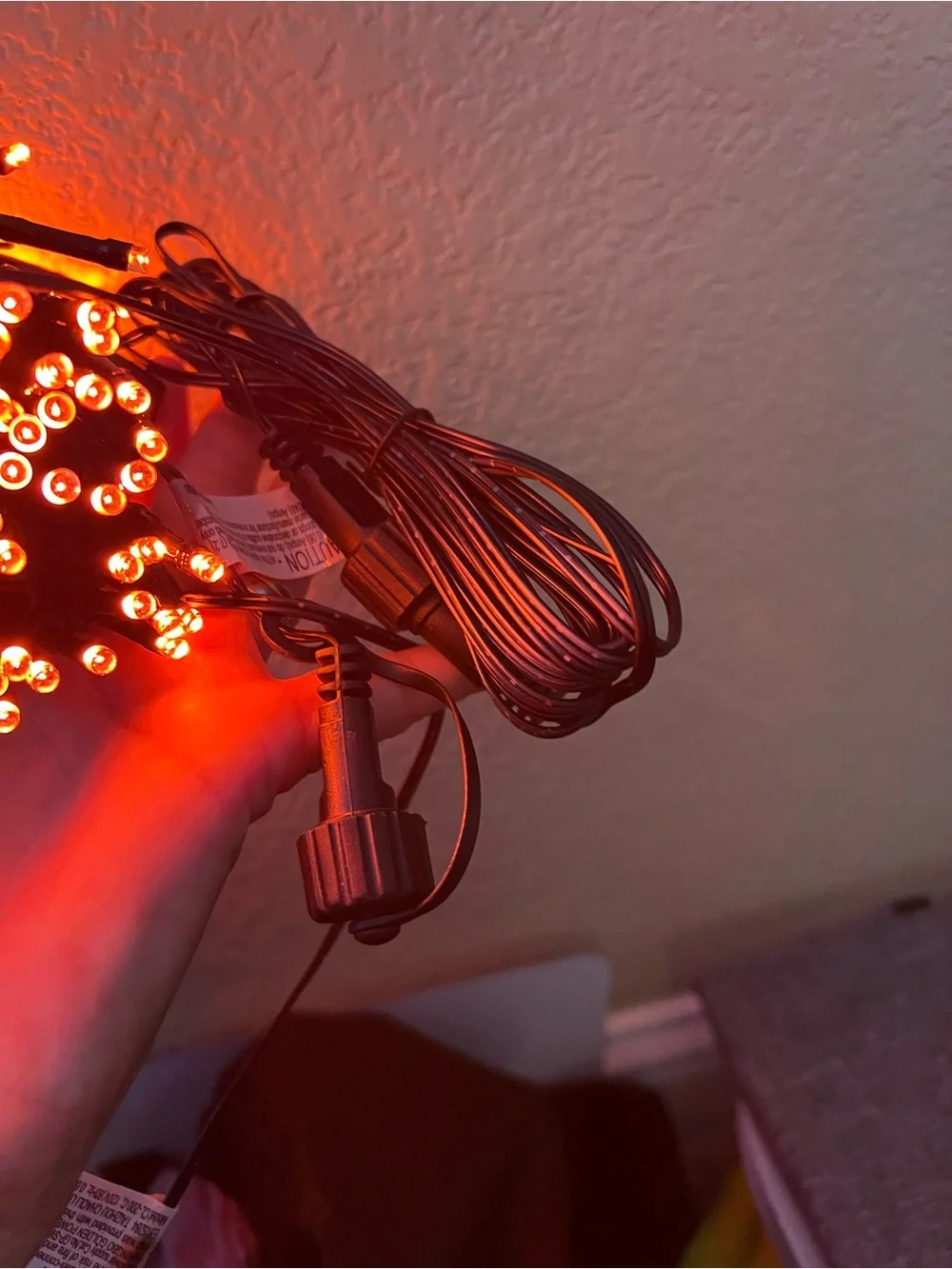 Orange on Black 200 LED Black Wire String Lights 66ft with multi set